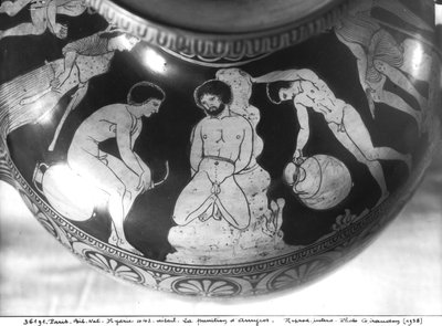 Red-Figure Hydria Depicting the Punishment of Amycus, 700-480 BC by Greek